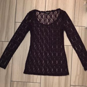 Express small purple lace long sleeve